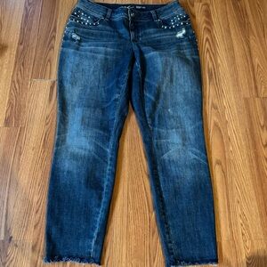INC Women's Blue Jeans with Studded Detail Size 10‎
